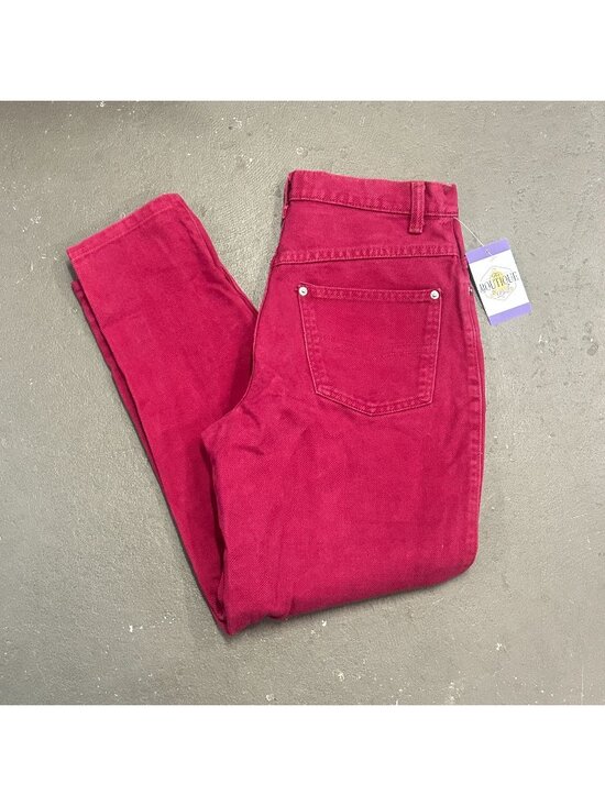 Sasson Denim - Vtg Sasson Fuchsia Burgundy Jeans 11/12 High Waist 80s Dopamine Maxamalist